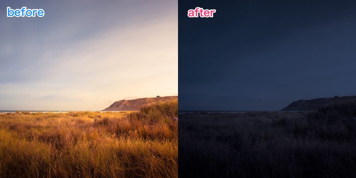 【1ステップ】Photoshopを使って昼の写真を夜に変える方法